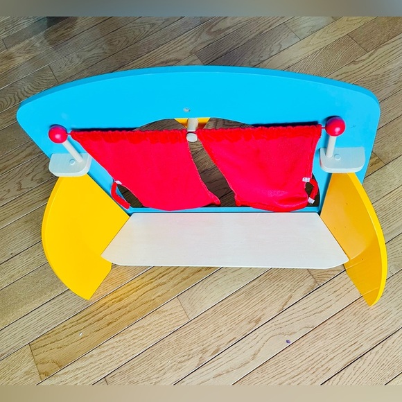 Story Time Wooden Puppet Theater w/ 3 Stick Puppets - Picture 2 of 4